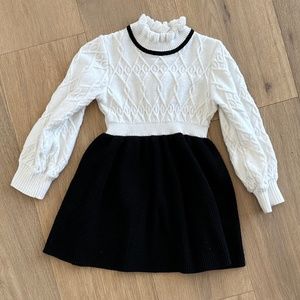 Contrast Textured Sweater Dress